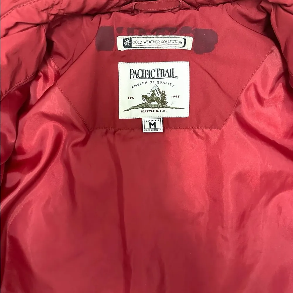 Pacific Trail Jacket Women's Size Medium Quilted Red Fleece-Lined - Image 4