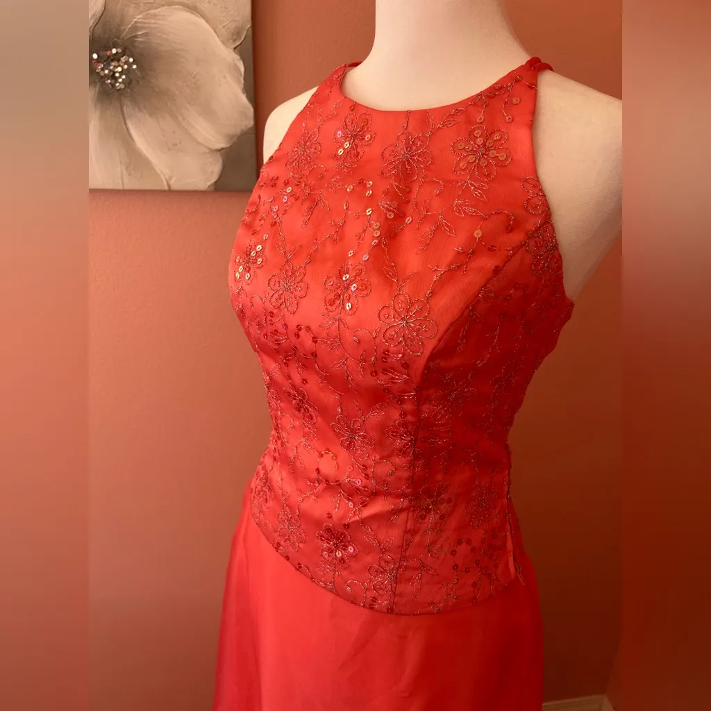 Vintage Y2K beaded sequin shimmery two piece lace up corset long skirt skirt 3 - Image 4