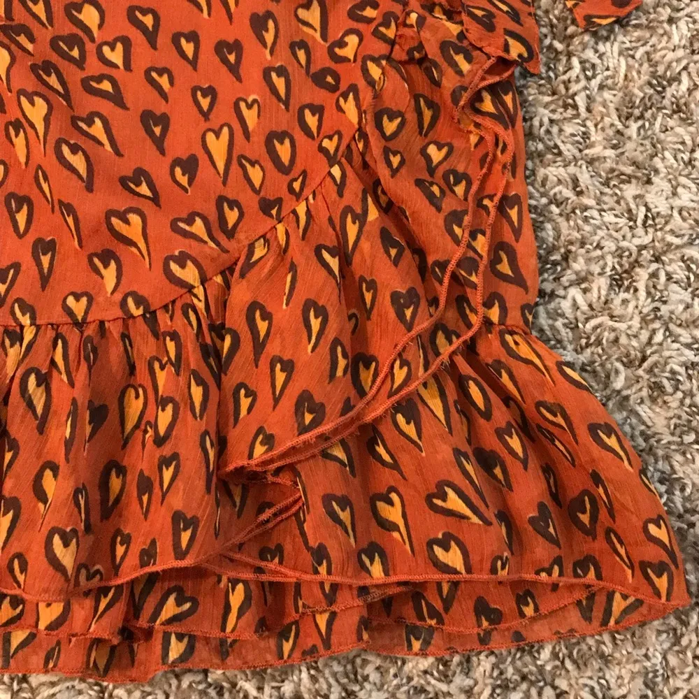 Urban Outfitters heart print, bow tie side, ruffle mini skirt - Image 6