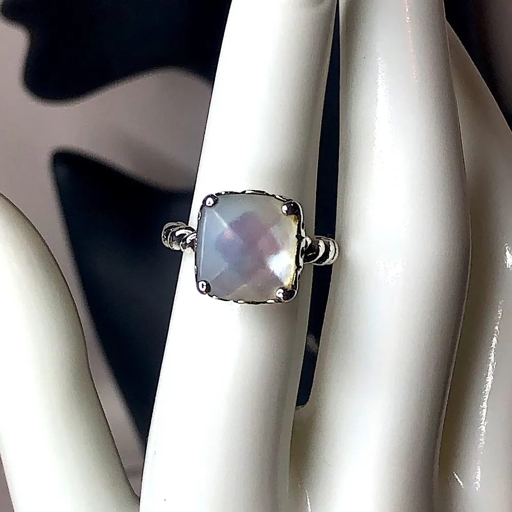 PANDORA Sincerity Twisted Sterling Silver Mother Of Pearl Cushion Cut Ring 50 5 - Image 12