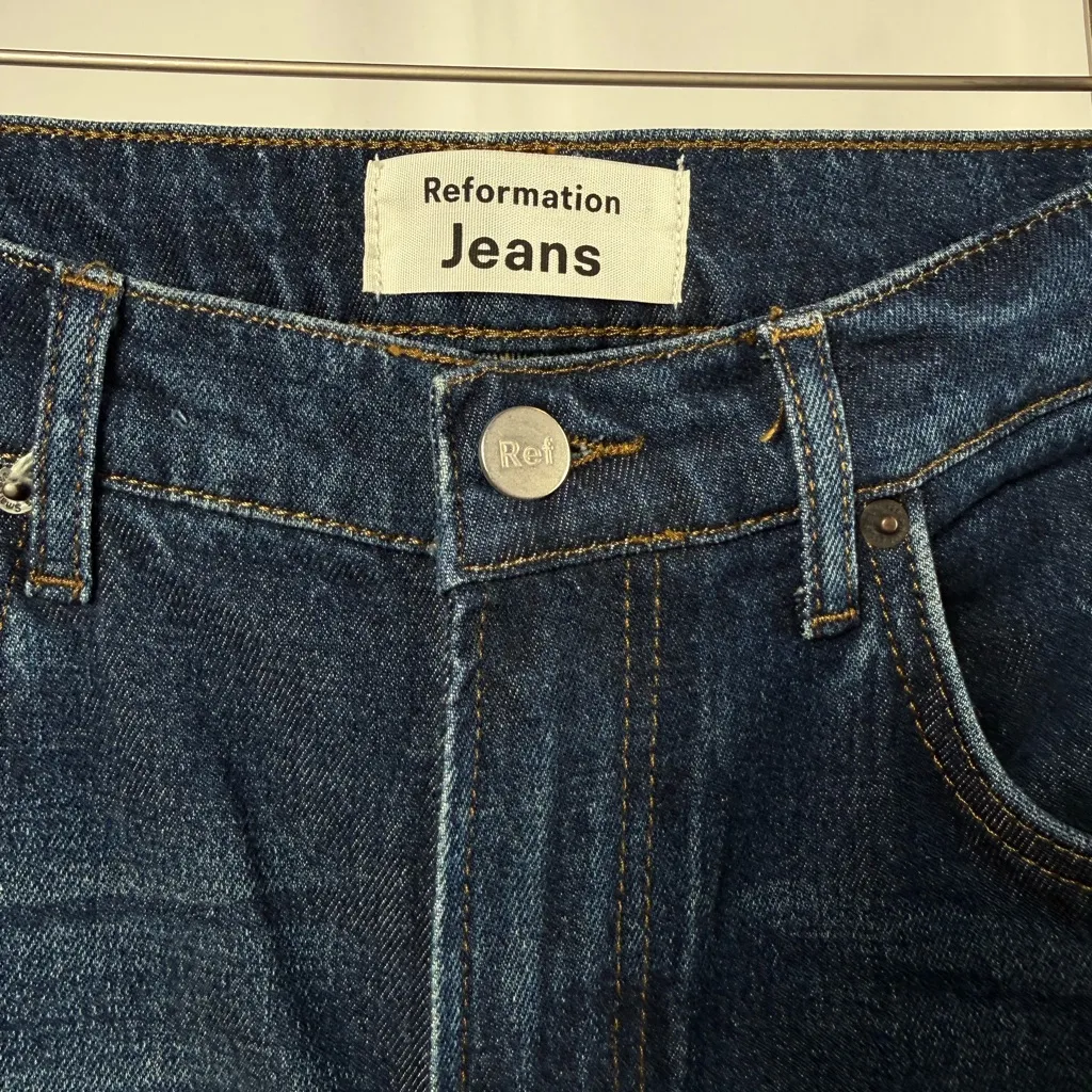 Reformation Liza Straight Jean in Jamaica Blue Size 27 - Image 5