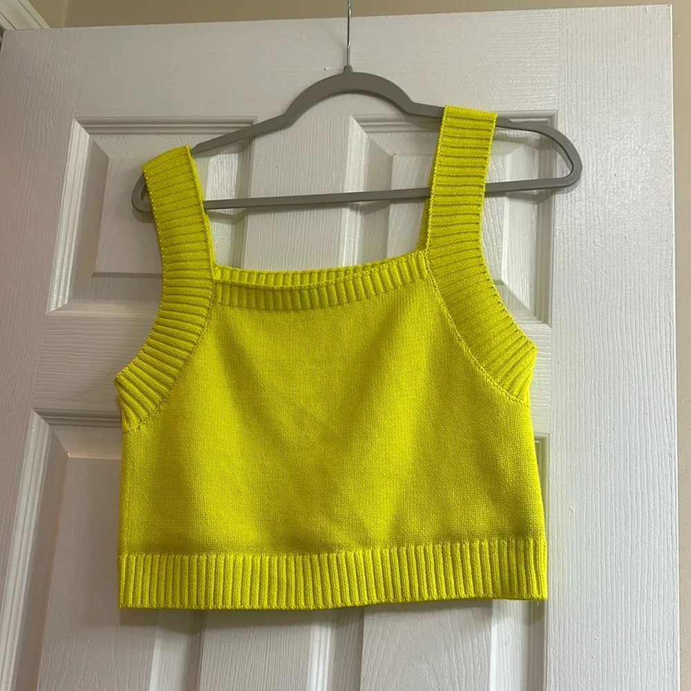 Lilla P Sweater Tank Lemon Lime Yellow - Image 4