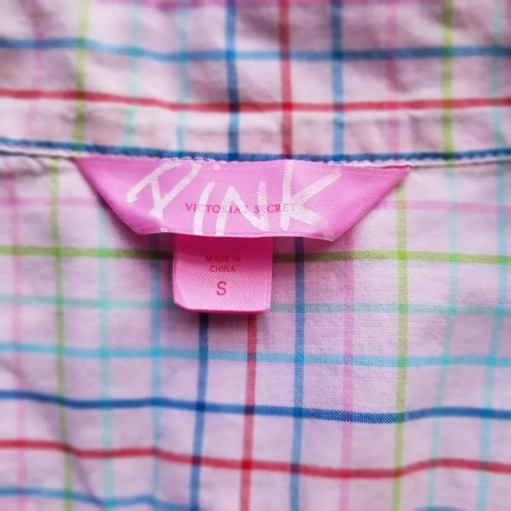 Victorias Secret Pink Womens Plaid Button - Image 2