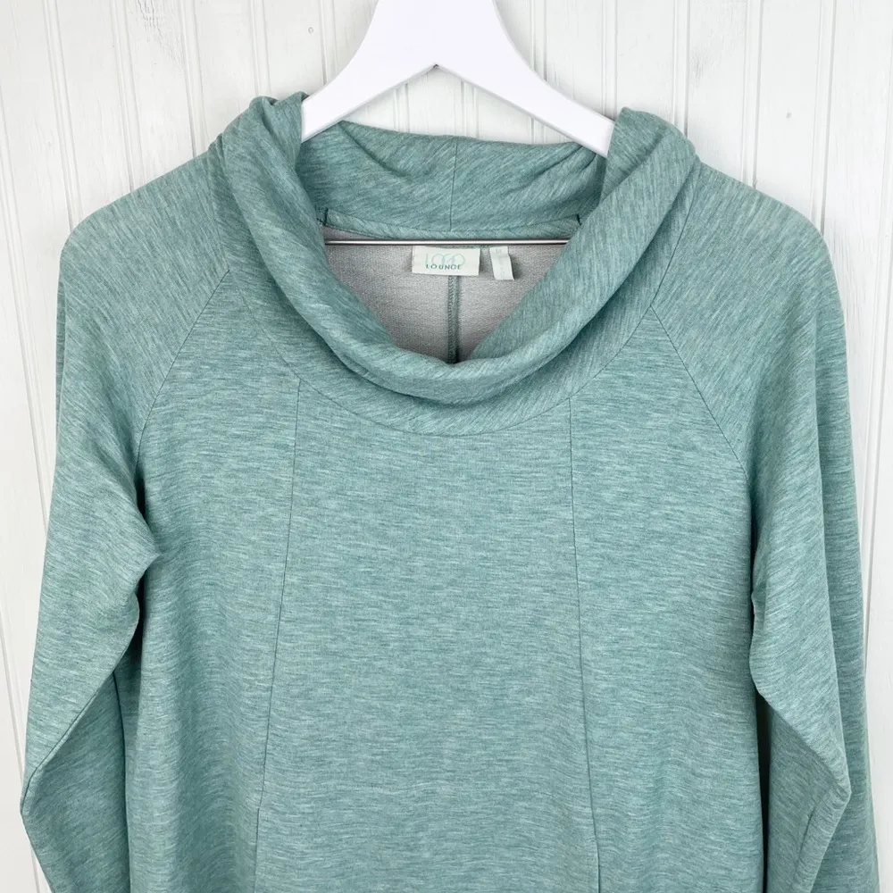 LOGO Lounge by Lori Goldstein Cowl Neck Chiffon Trim Sweater Top Size Medium - Image 3