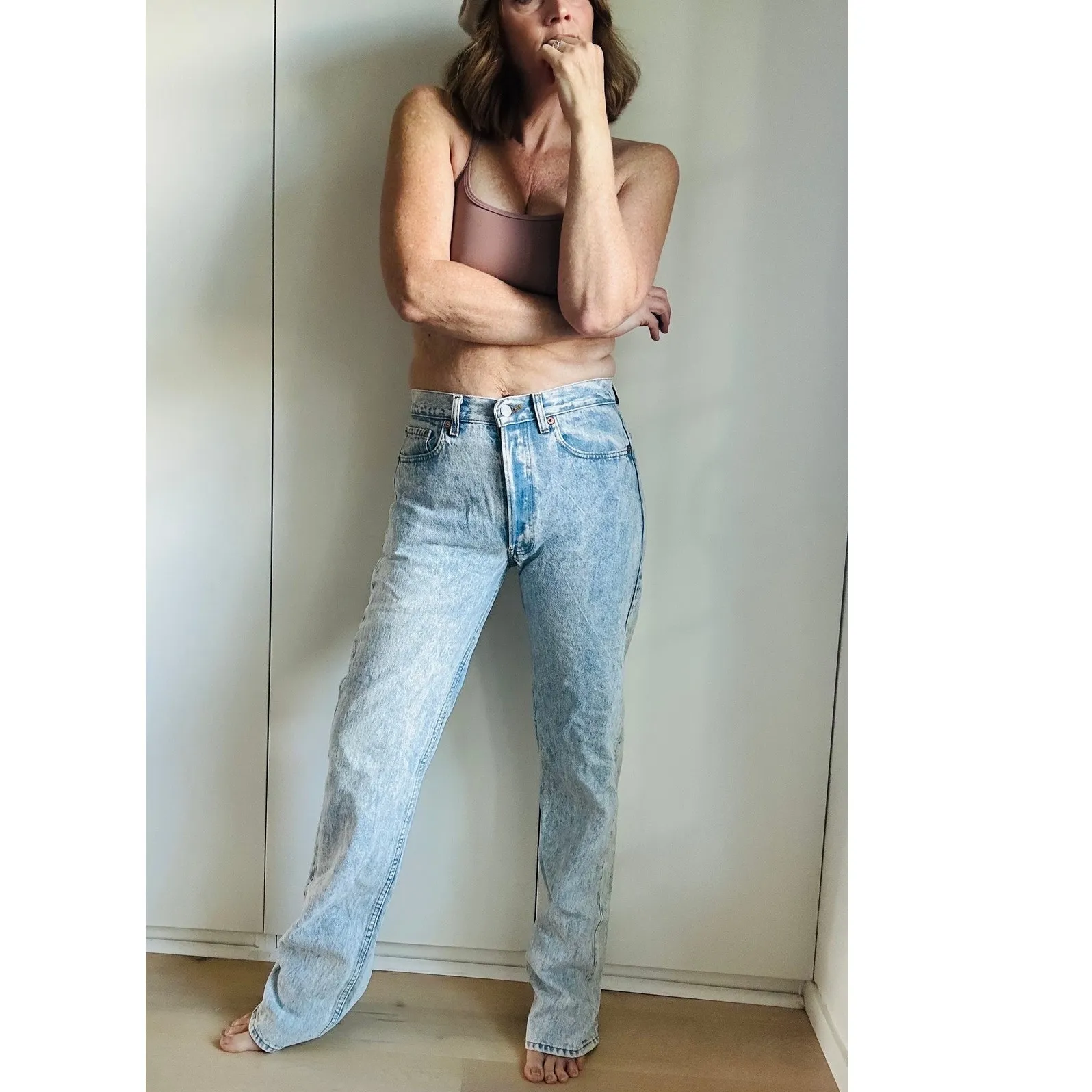 Vintage Levi's 501 Acid Wash Denim Jeans Made USA Size 30 x 35 Straight Leg - Image 7