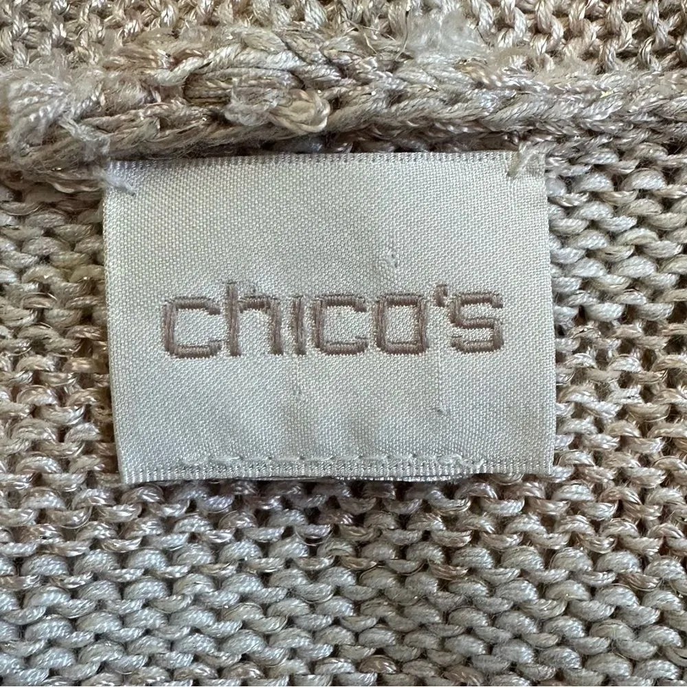 Chico's Kennedy Subtle Striped Textured Open Front Long Cardigan - Image 12