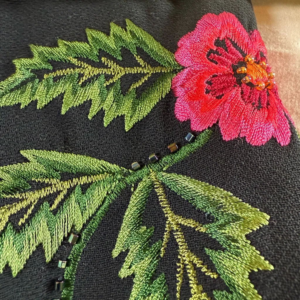 Maggy London Long Dress/Maxi Sz 12 
Black With Floral Embroidery - Image 10