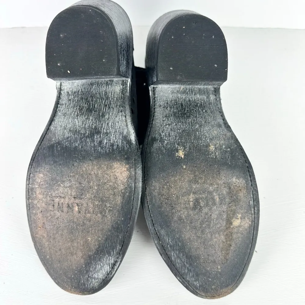 Shyanne Women's Nicki Zipper Booties Laser Cut Fringe Black Suede Size 7 - Image 7