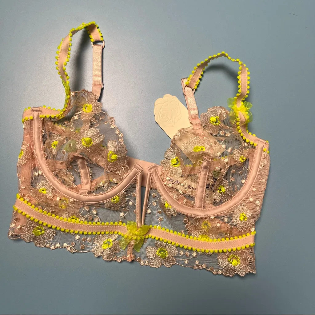 NWT For Love & Lemons x‎ Victoria’s Secret Evelyn Bustier Bra Top Size XXS - Image 2