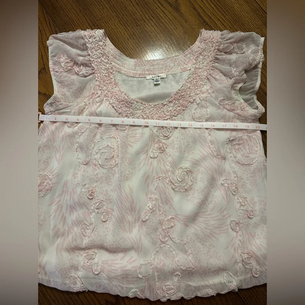 Sophie Max Women’s Floral Sheer Top-Large - Image 3