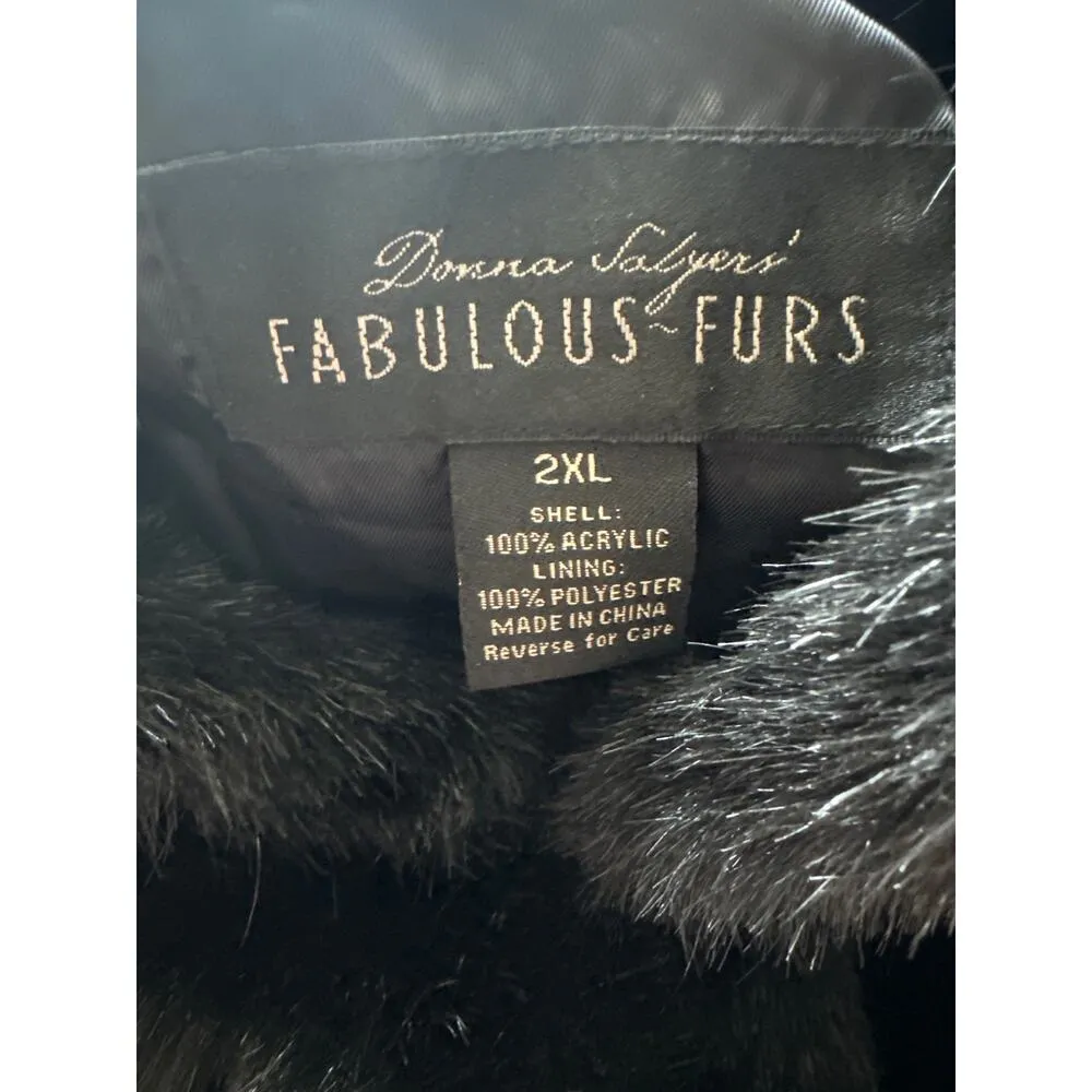 Fabulous furs Black Mink Faux Fur Hook Vest size 2 XL - Image 10