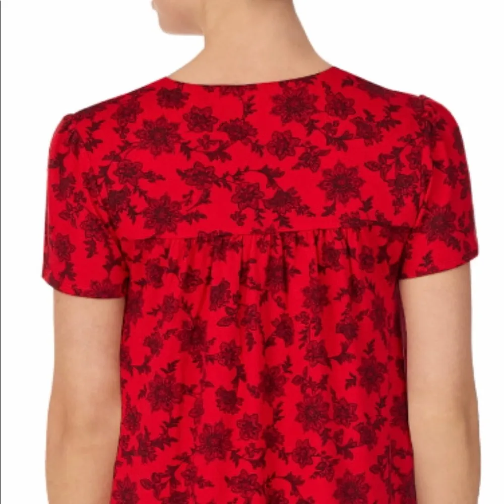 Secret Treasures Womens Nightgown Size Small Poly Spandex Knit Red & Black New - Image 2