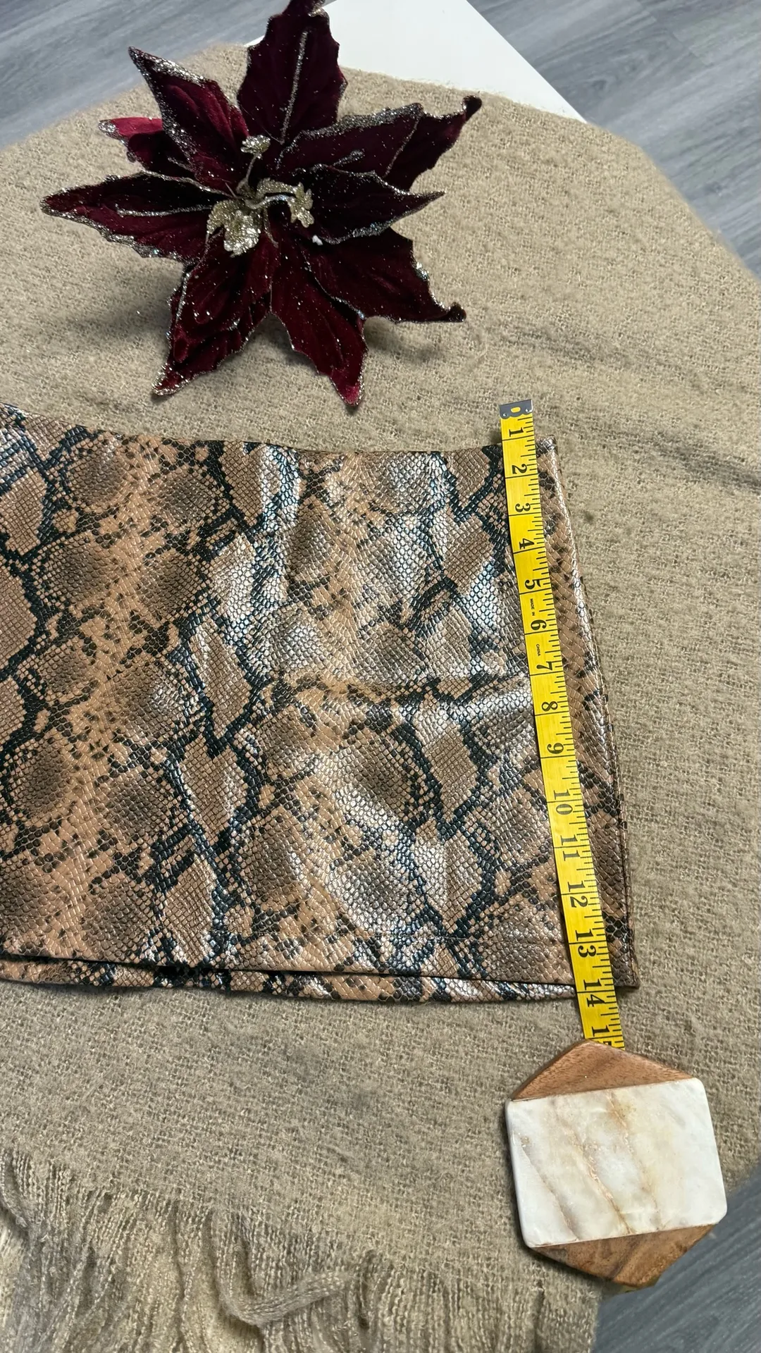 Windsor Snakeskin Print Faux Leather Mini Skirt - Size S woman - Image 6