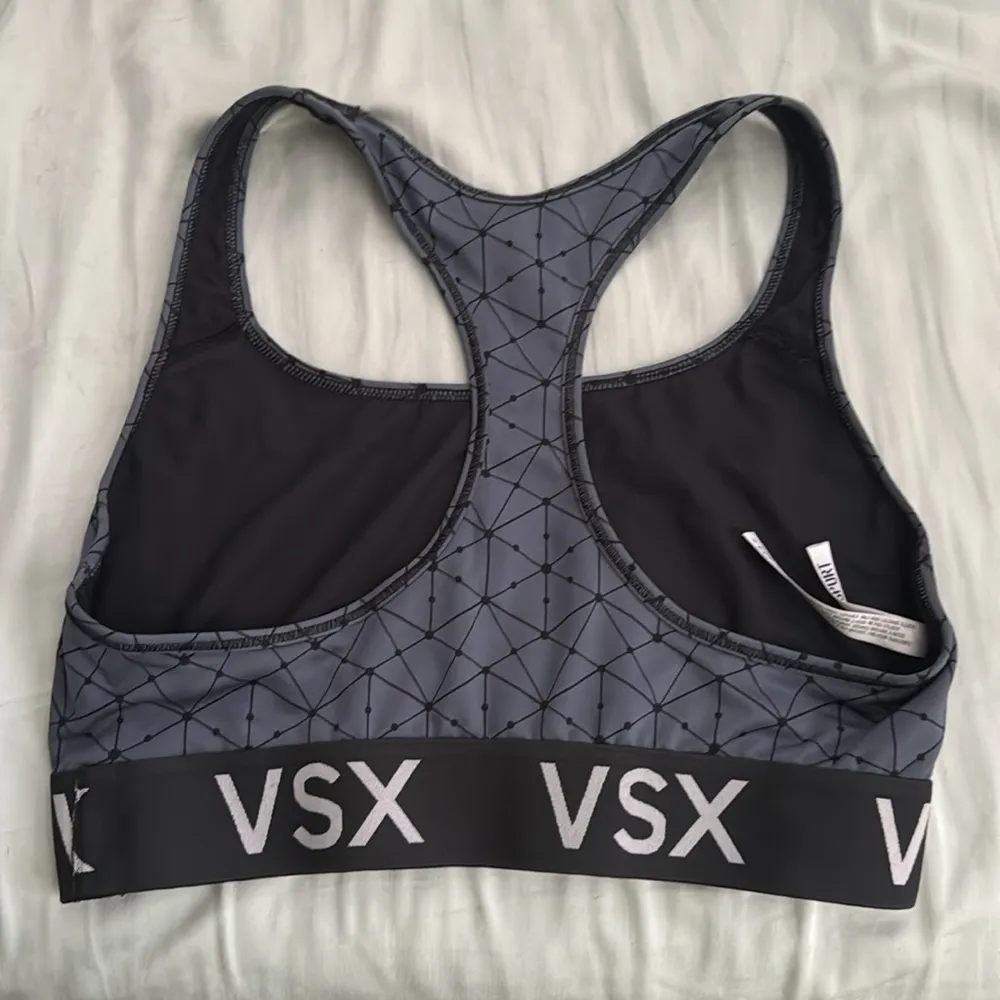 Victoria Secret Sport Women's Grey Black Print No Padding Sports Bra Sz M - Image 2