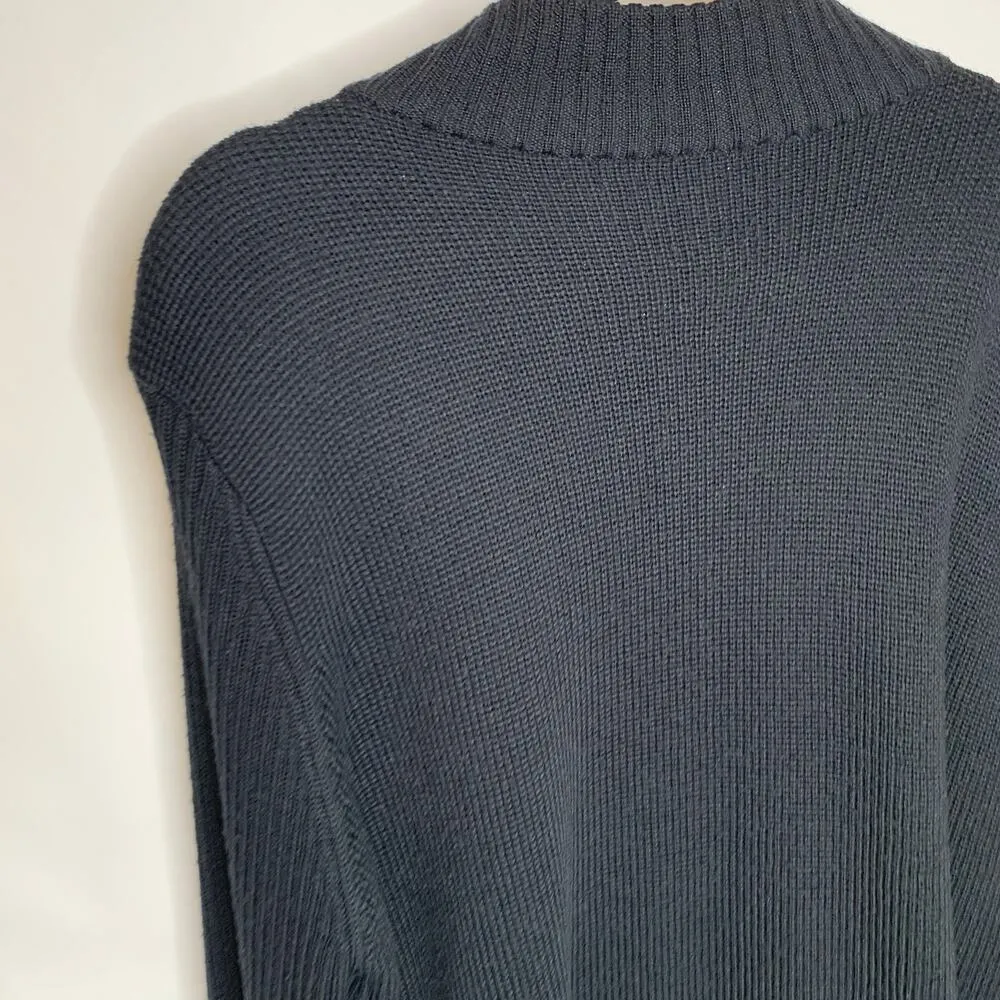 Black Faux Suede Front Full Zip Cardigan Sweater Sz Large? - Image 4