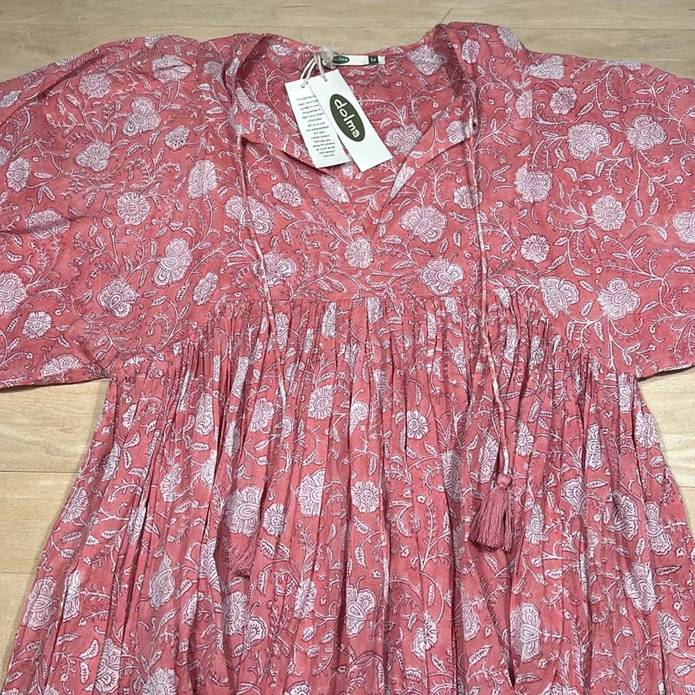 NWT Dolma Raya Block Printed Mini Dress Sz M Pink Size M - Image 4
