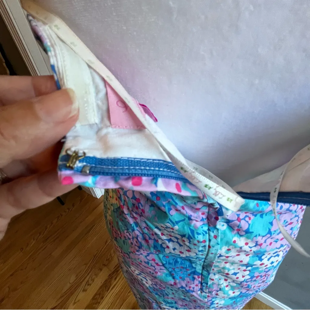 Lilly Pulitzer Vibrant Blue Patterned Backless Halter Dress Floral Size 2 - Image 11