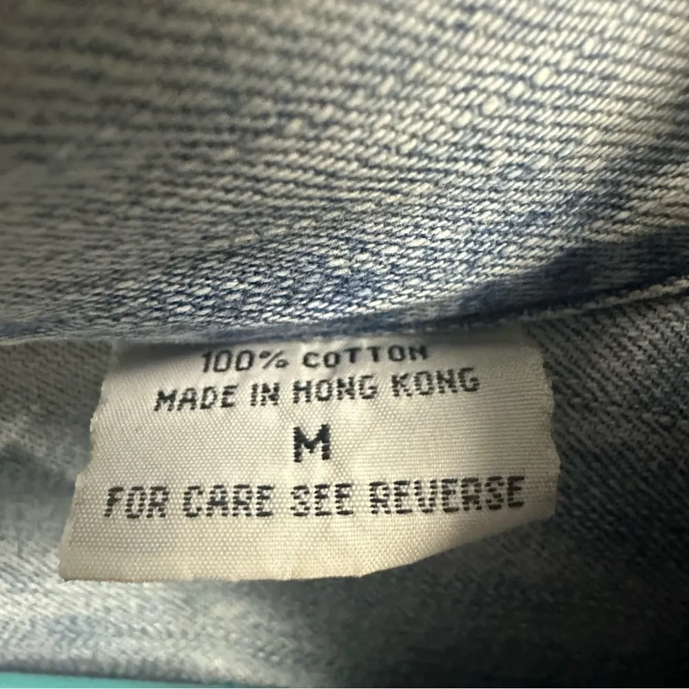 Y2K Nada Nuff Contempo Patch Zip Up Long Sleeve Jean Shirt Jacket Medium Blue - Image 10