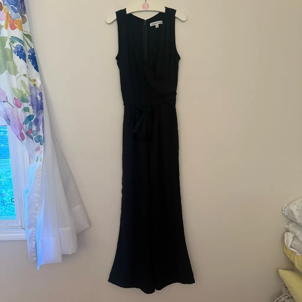 Abercrombie & Fitch Surplice Tie Waist Sleeveless Wide Leg Jumpsuit - Image 2