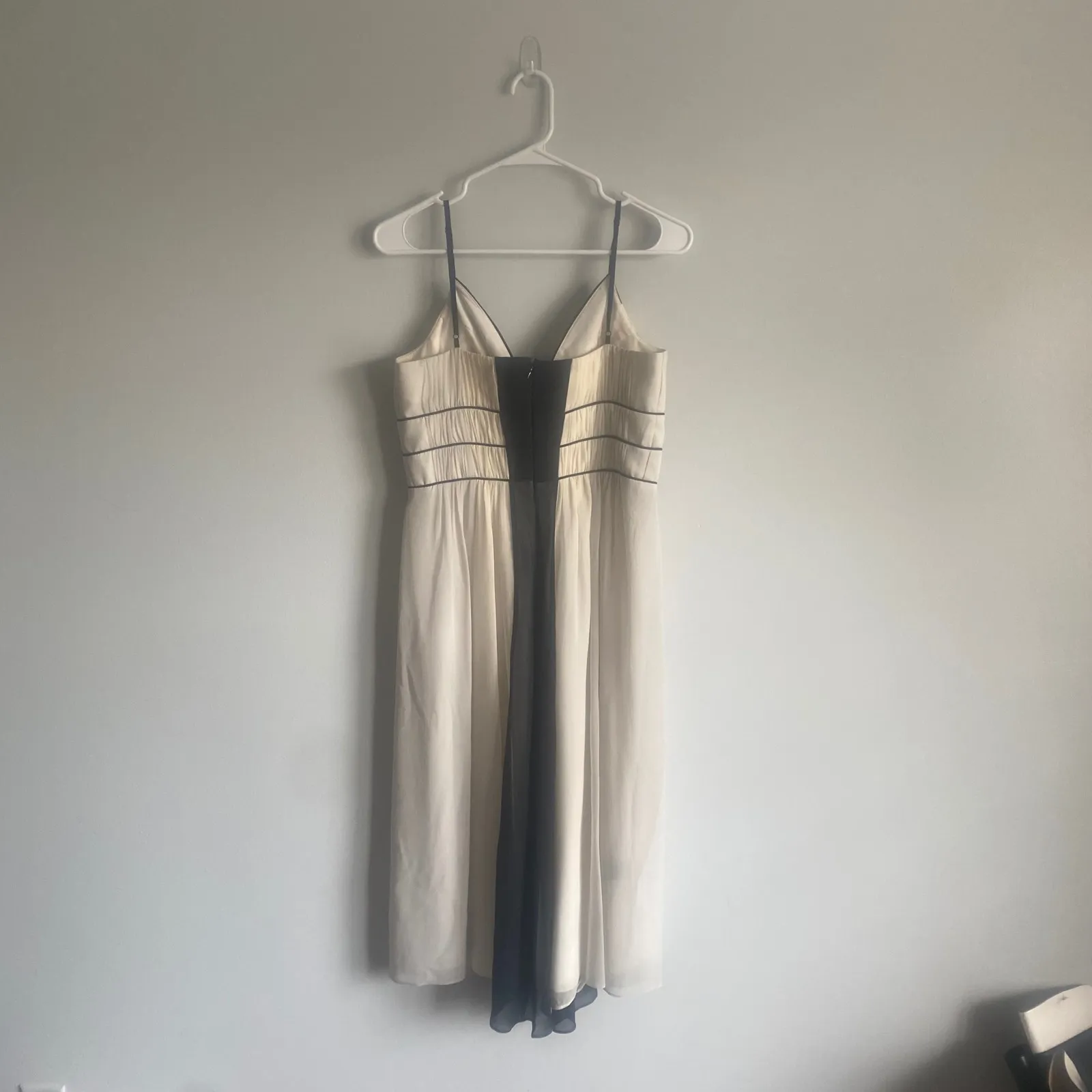 Max and Cleo 100% Silk Cream Black Midi Dress Sleeveless Corset‎ Y2K Size 6 - Image 3