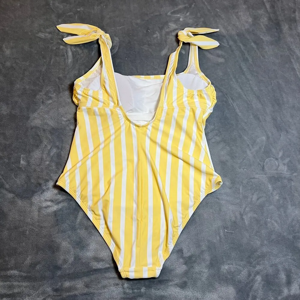 Kona Sol Women's Striped Square Neck One Piece Swimsuit Size Large NEW - Image 5