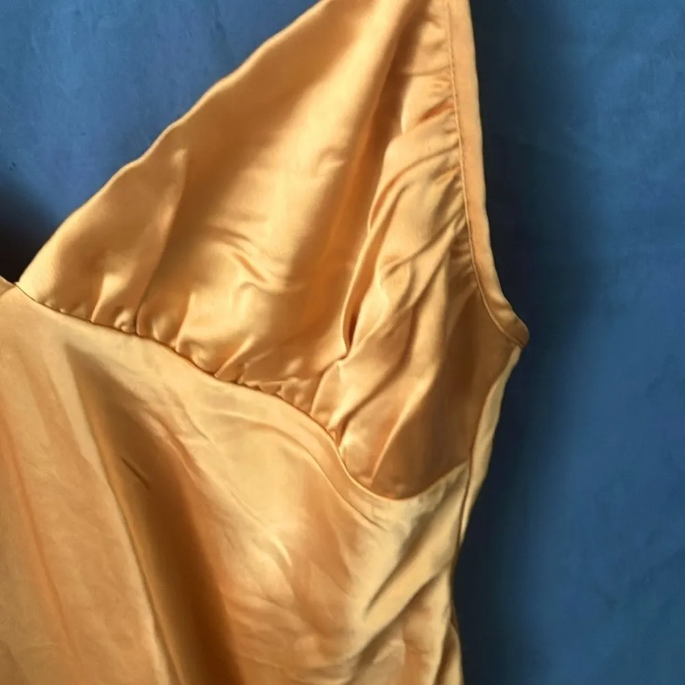 Abercrombie & Fitch: Gold Slip Dress- adjustable spaghetti straps- Maxi- S - Image 9