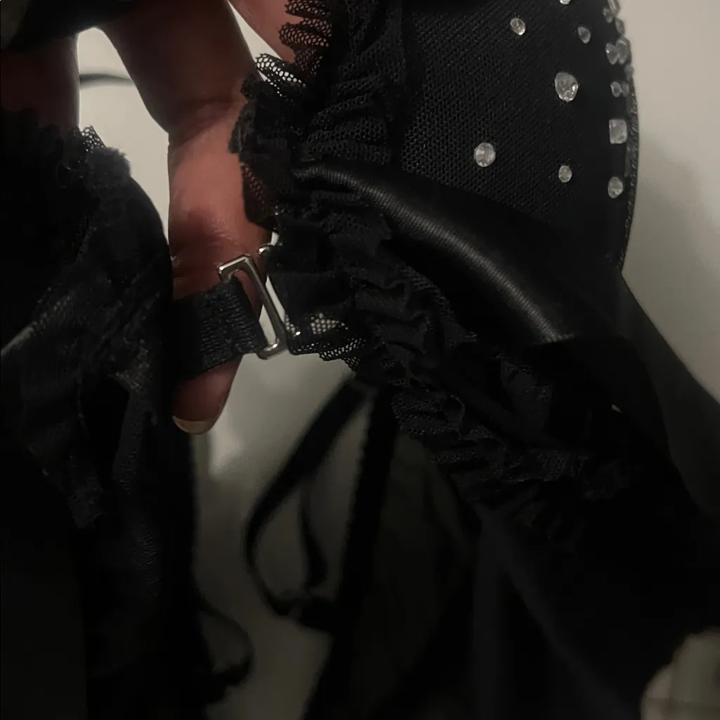 Victoria’s Secret black rhinestone bling babydoll - Image 6