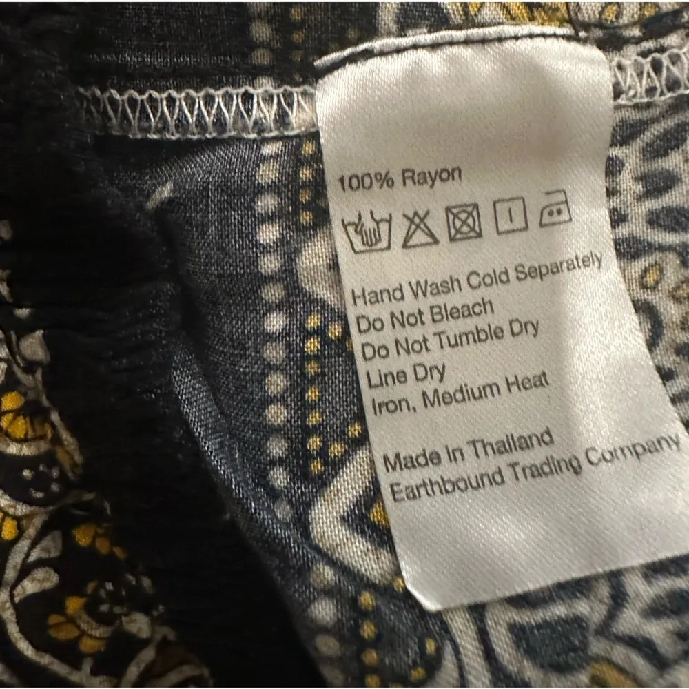 Earthbound Women's Harem Tribal Elephant Pants Elastic Waist and Ankle Size L - Image 8