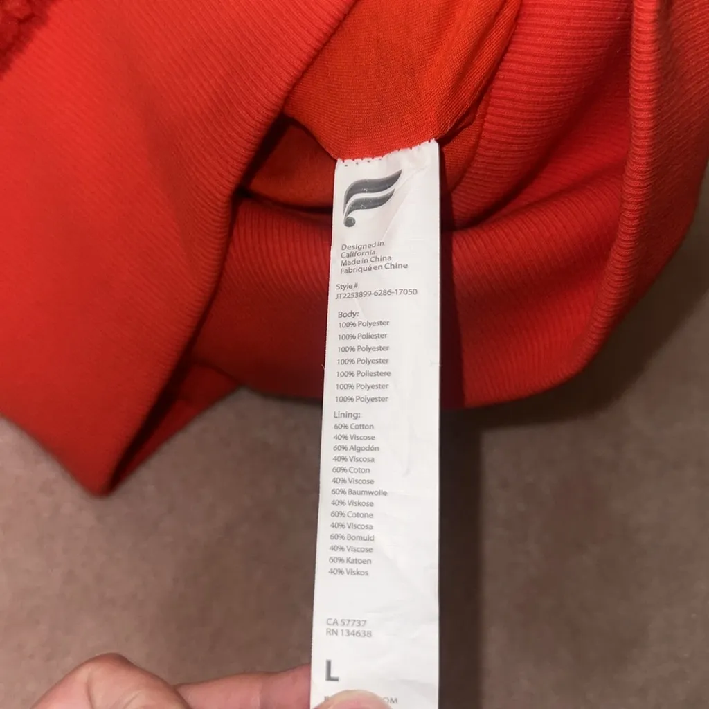 Fabletics Red Teddy Zip Up Hooded Jacket - Image 8