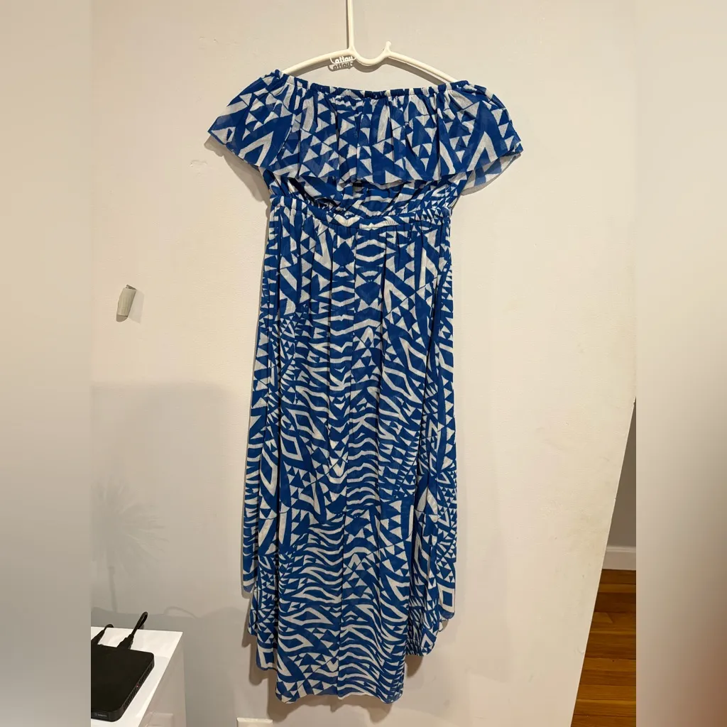Anthropologie Blue and White Abstract Dress - Image 6