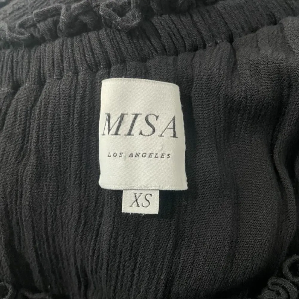 MISA  Size XS  Larisa One-Shoulder Dress Tiered Pleated Ruffled Grommet Gypsy - Image 11