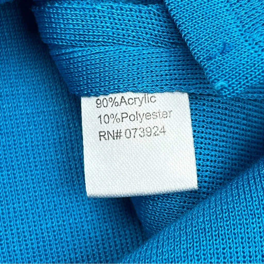 Ming Wang Blue Top Blouse Shell Sleeveless Womens Size‎ Large Stretch *TINY FLAW - Image 4