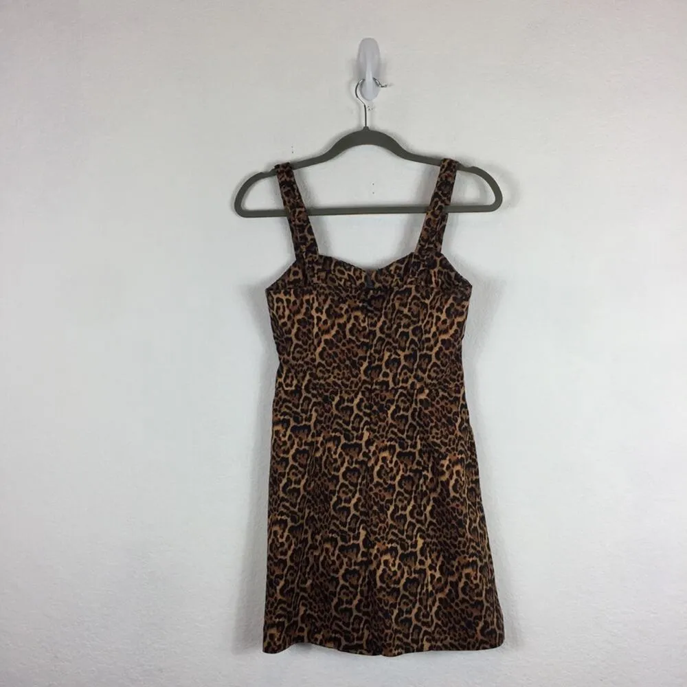 Zara Leopard Animal Print Bustier Corset Sleeveless Mini Dress Size Small - Image 11