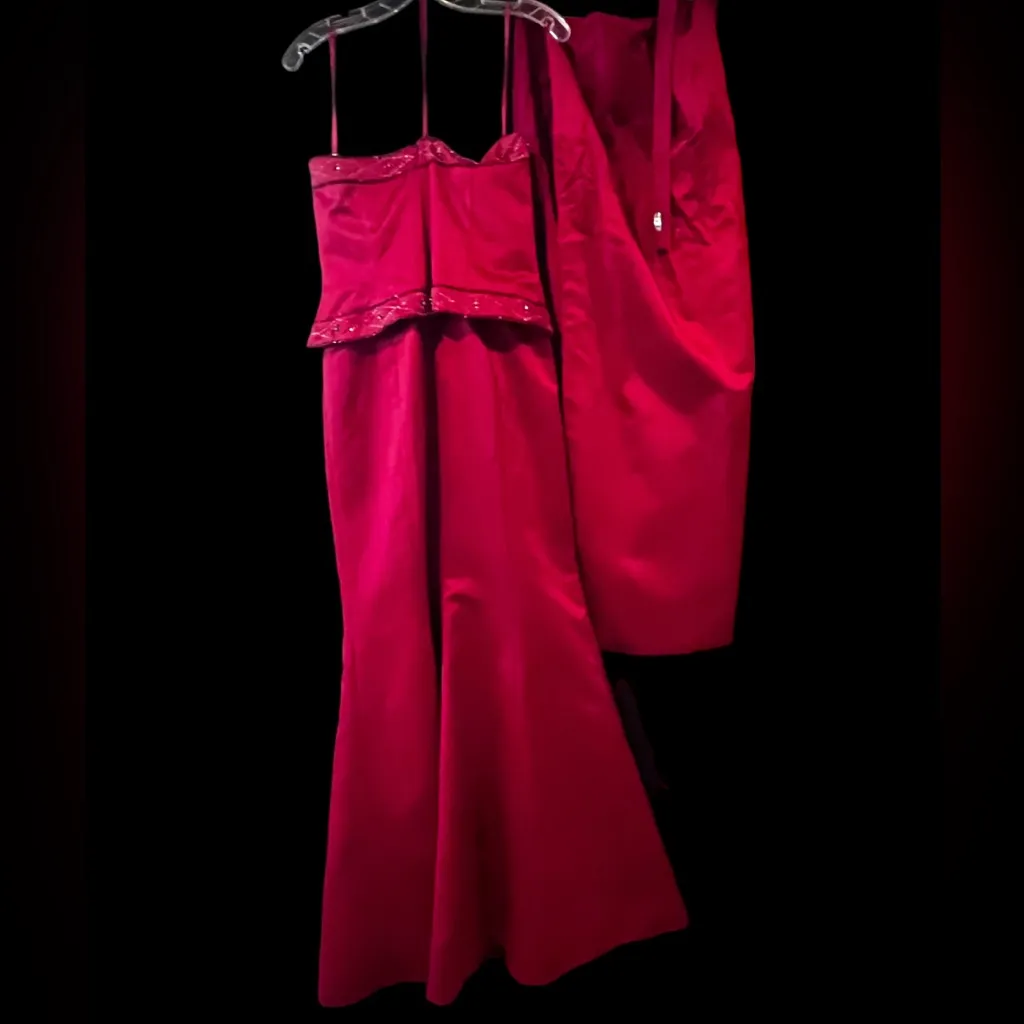 NWT ALYICE FORMAL STRAPLESS PROM DRESS WITH BEADED WORK & BEADED COVER - Image 4