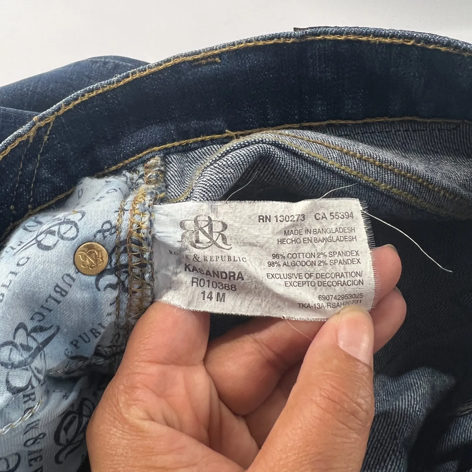 Rock & Republic Kasandra Jeans Womens 14 Blue Denim Cotton Bootcut Leg Mid Rise - Image 15