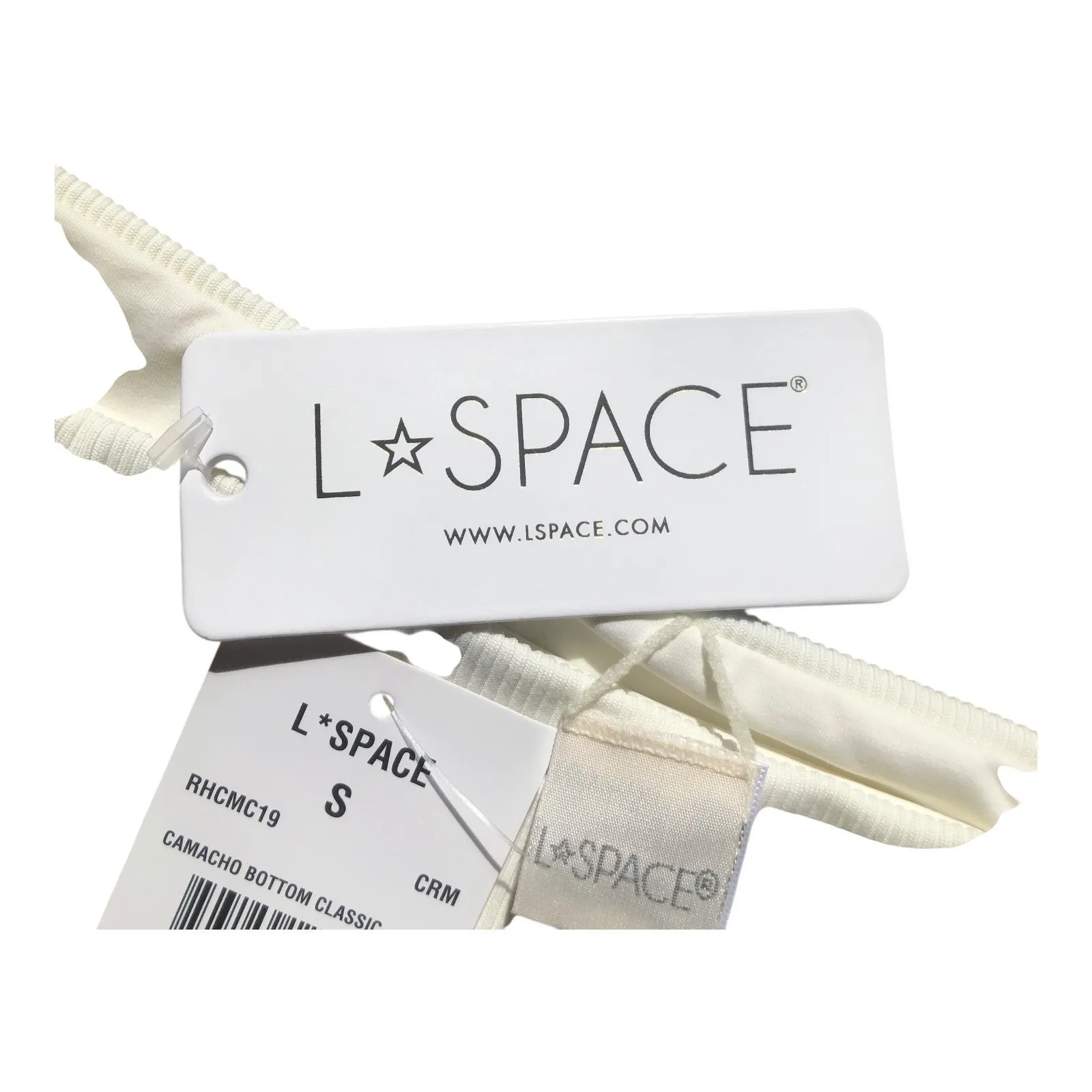 LSpace Camacho Classic Ribbed Bikini Bottom Cream Women's Size Small NWT - Image 8