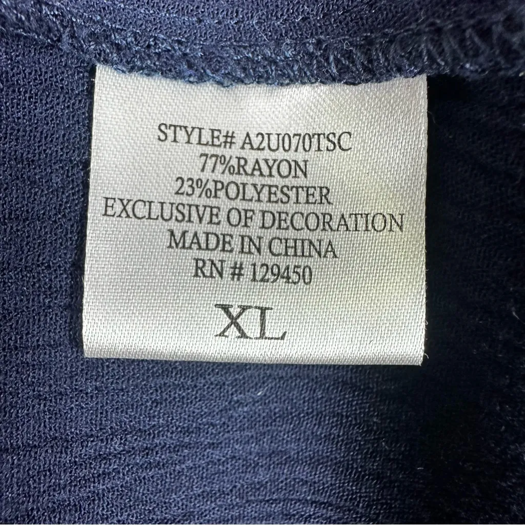 Como vintage  Navy Blouse with Metallic Studs - Image 5