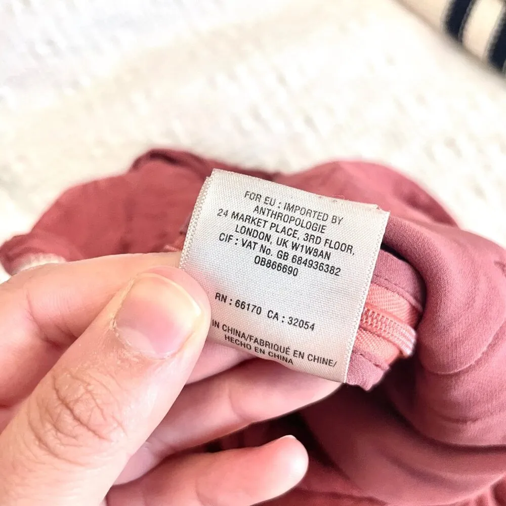 Anthropologie Ett:twa Aubade Tie Waist Pink Floral Crop Pants Size 4 - Image 7