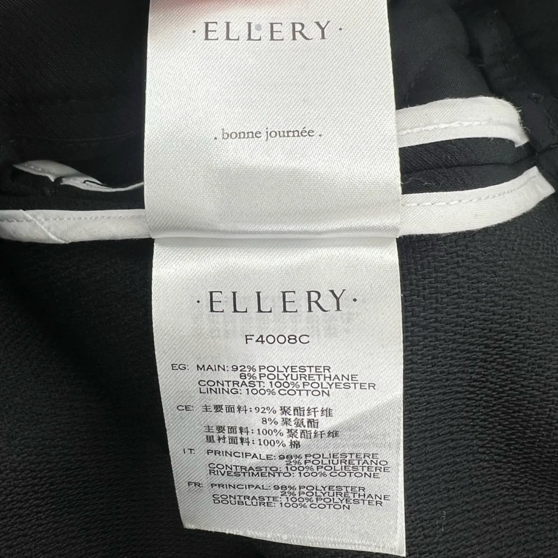 ELLERY Expressionism black polyester extra wide flared trousers pants Sz 6 - Image 6