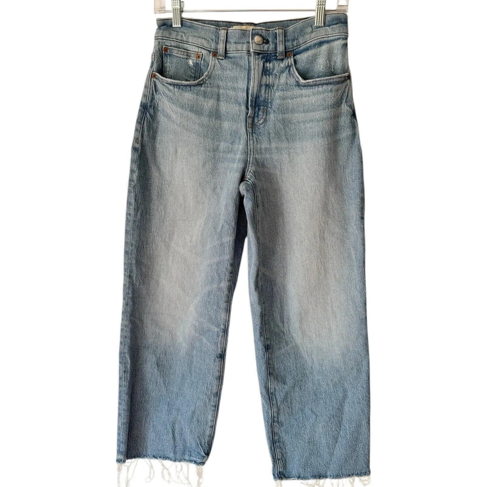 Madewell The Perfect Vintage Wide Leg Crop Jeans Size 26 Petite Hallstead Wash - Image 4