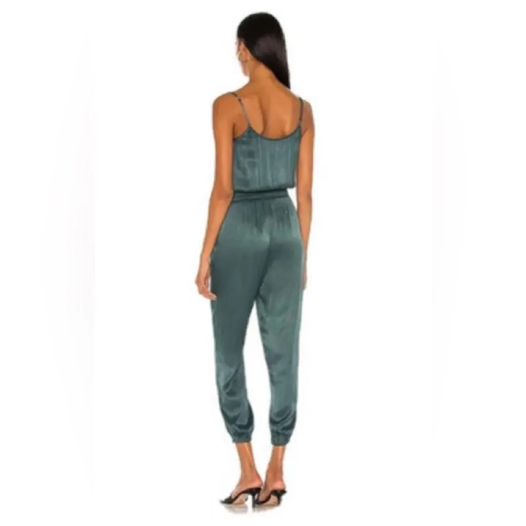 REVOLVE bobi BLACK Sleek‎ Textured Deep Sage Jumpsuit Size Small - Image 4