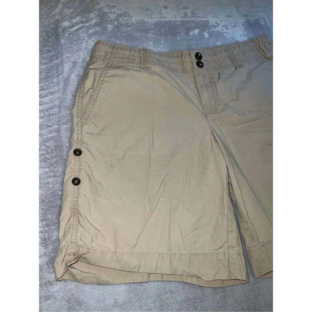 WOMENS GAP Khaki Longer Cotton Shorts 8 - Image 4