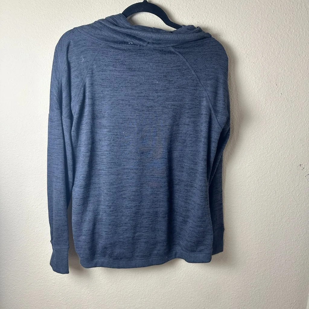 Athleta Blissful Cowl Neck Charcoal Gray Space Dye Pullover Sweatshirt Medium - Image 5