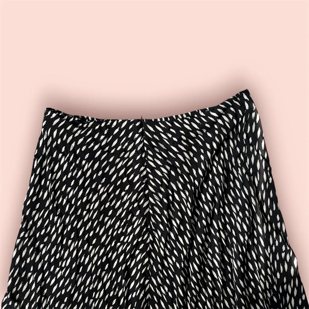 Velvet by Graham & Spencer Painted Dots Midi Skirt with side Slits size L Black Size L - Image 5