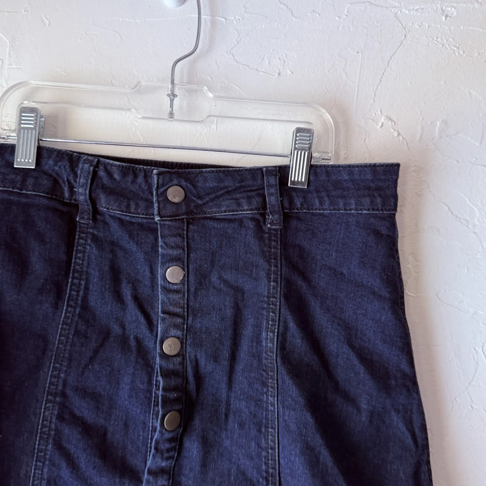 Indigo Rein Skirt Vintage 90s Large Denim Button Front‎ A-Line Mini Western - Image 2