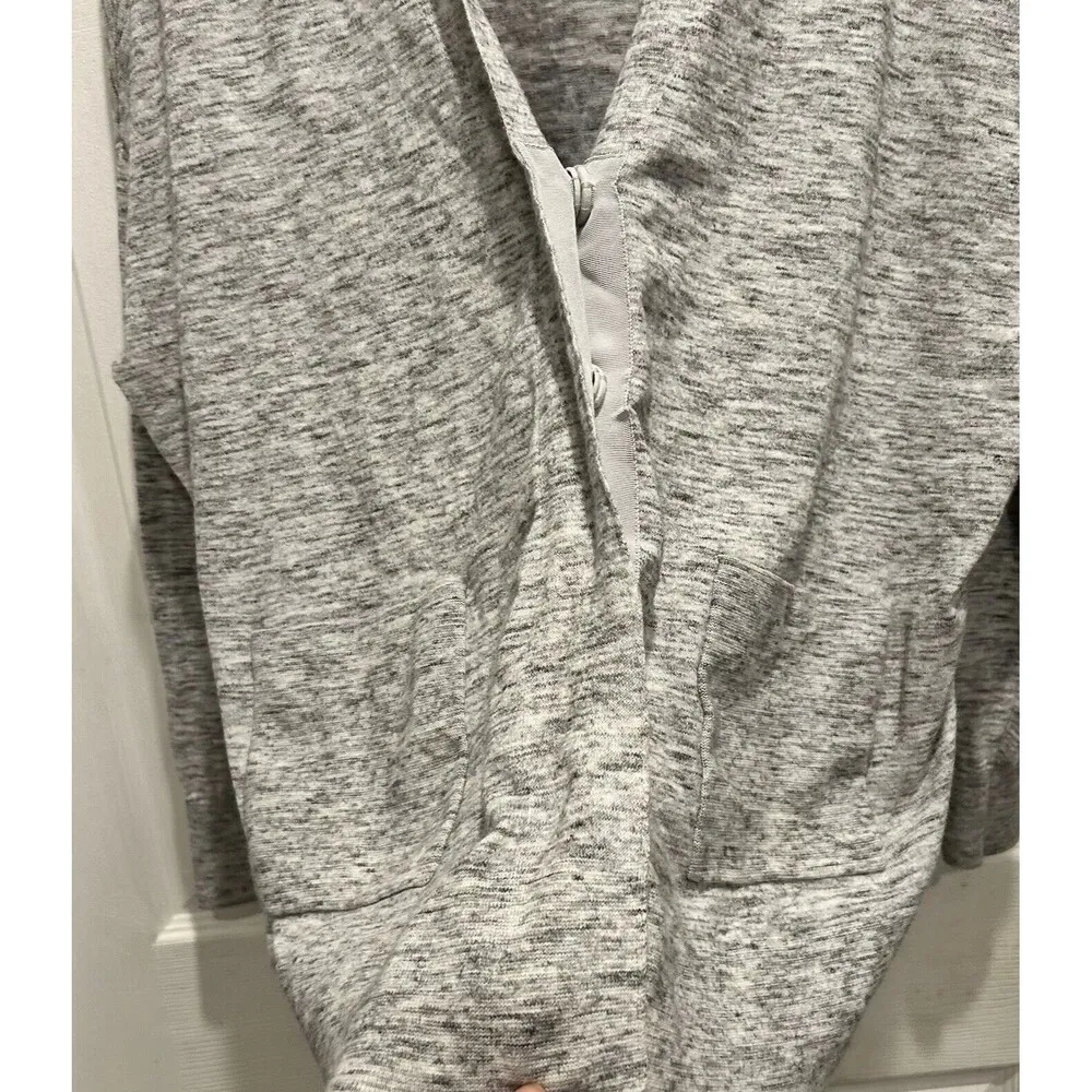 CAbi Marble Grey V-Neck Long Sleeve Button Snap Cardigan‎ Sweater Large Large - Image 2