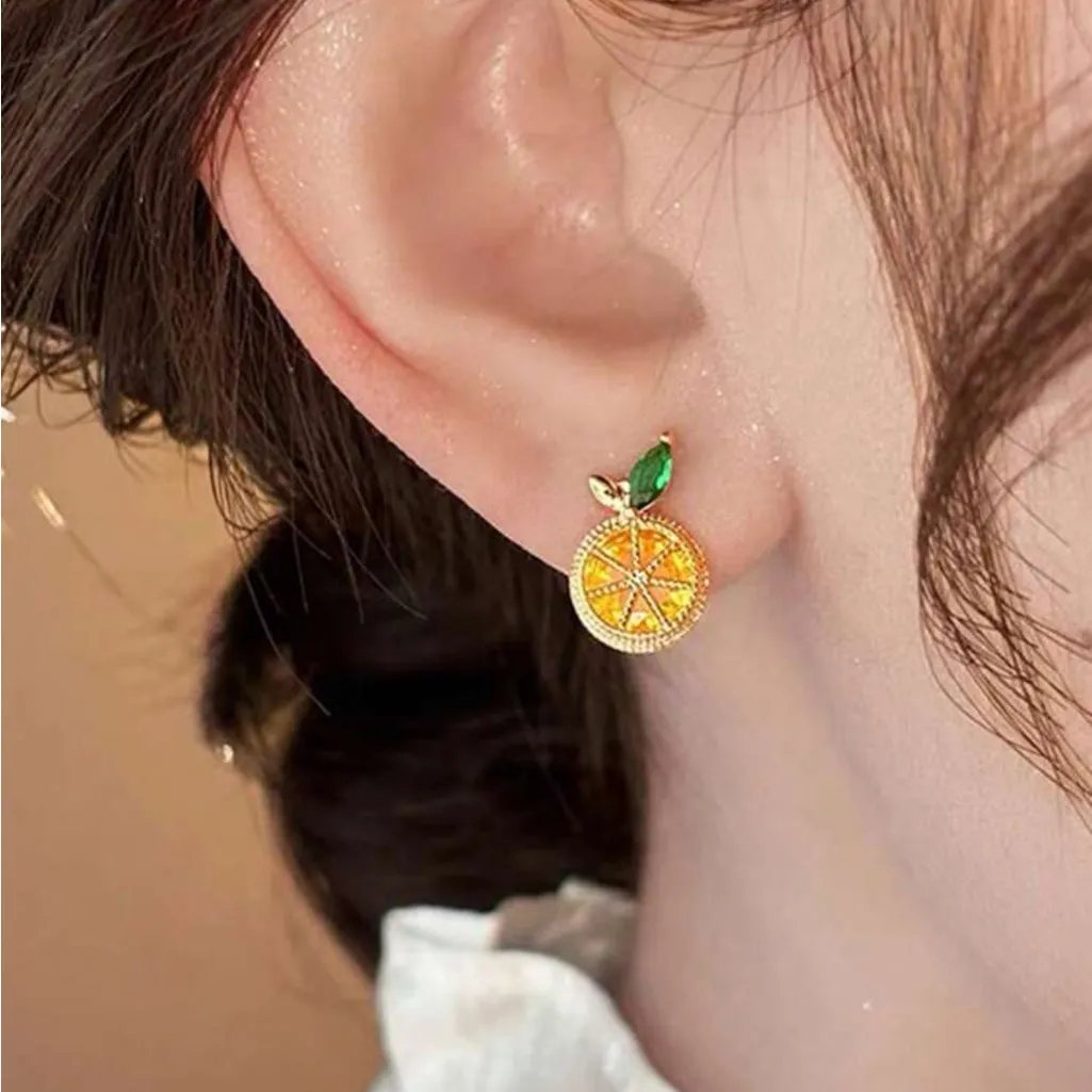 Lemon Earrings Gold - Image 2