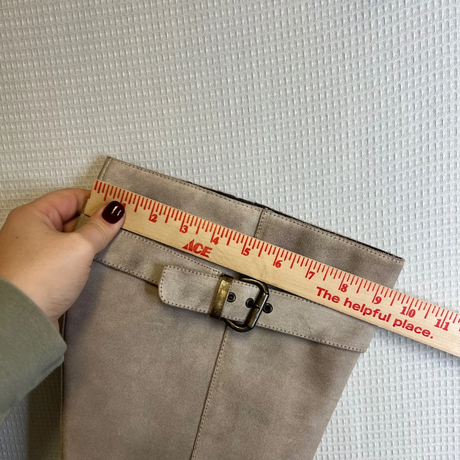 Lane Bryant Wide Calf Womens Tall Riding Boots Side Zip Grey Suede Size 11W - Image 8