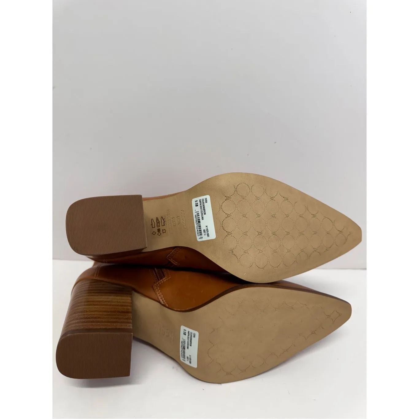 Arezzo Boots Size 9.5B Leather Pointed Toe Block Heel Pull On Booties NEW Brown - Image 11