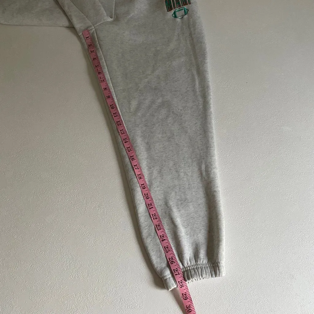 Miami Sweatpants Women’s Large Gray Fleece Joggers Elastic Waist - Image 6